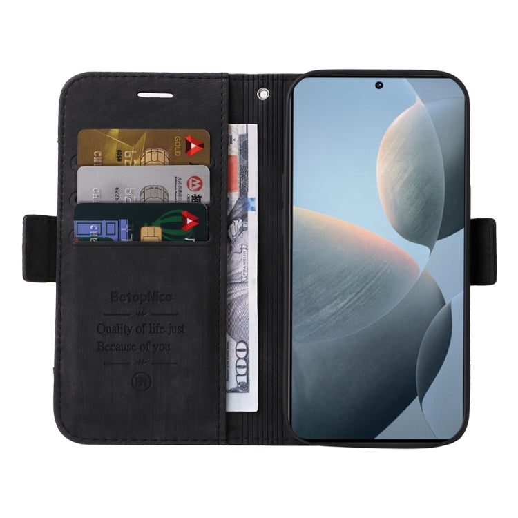 For Xiaomi Redmi K70 / K70 Pro 5G BETOPNICE Dual-side Buckle Leather Phone Case(Black) - K70 Cases by BETOPNICE | Online Shopping UK | buy2fix