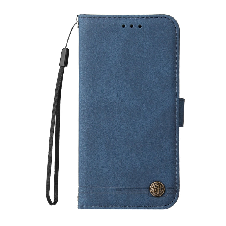 For Samsung Galaxy S24 Ultra Skin Feel Life Tree Metal Button Leather Phone Case(Blue) - Galaxy S23 FE 5G Cases by buy2fix | Online Shopping UK | buy2fix