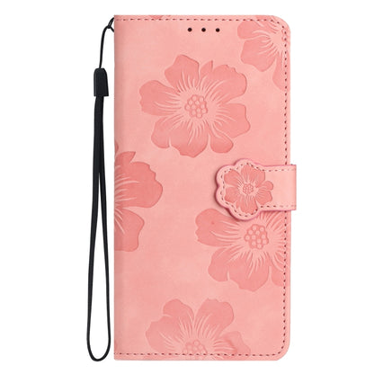 For iPhone 16 Flower Embossing Pattern Leather Phone Case(Pink) - iPhone 16 Cases by buy2fix | Online Shopping UK | buy2fix