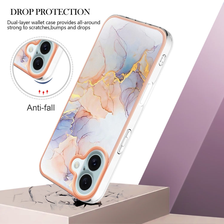 For iPhone 16 Plus Electroplating Pattern IMD TPU Shockproof Case(Milky Way White Marble) - iPhone 16 Plus Cases by buy2fix | Online Shopping UK | buy2fix