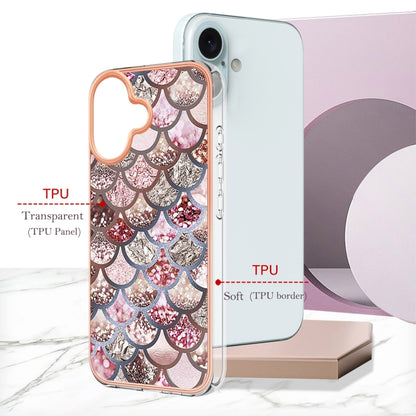 For iPhone 16 Electroplating Pattern IMD TPU Shockproof Case(Pink Scales) - iPhone 16 Cases by buy2fix | Online Shopping UK | buy2fix