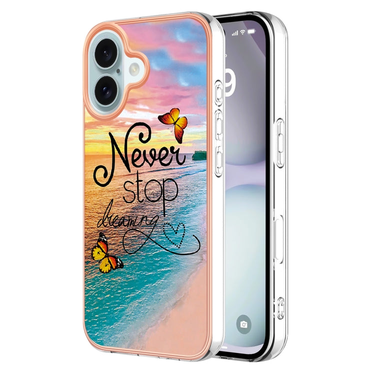 For iPhone 16 Electroplating Pattern IMD TPU Shockproof Case(Dream Chasing Butterfly) - iPhone 16 Cases by buy2fix | Online Shopping UK | buy2fix