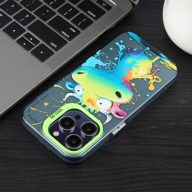 For iPhone 16 Plus Animal Pattern Oil Painting Series PC + TPU Phone Case(Hoodie Dog) - iPhone 16 Plus Cases by buy2fix | Online Shopping UK | buy2fix