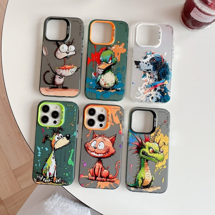 For iPhone 16 Pro Animal Pattern Oil Painting Series PC + TPU Phone Case(Dragon) - iPhone 16 Pro Cases by buy2fix | Online Shopping UK | buy2fix