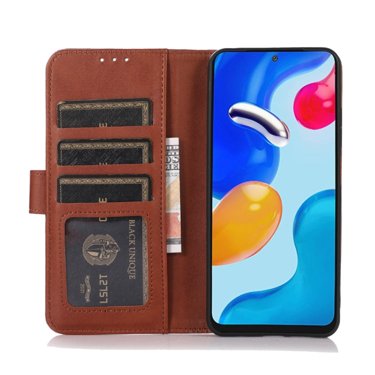 For OPPO Reno11 5G Pro Global Cow Texture Flip Leather Phone Case(Brown) - Reno11 Pro Cases by buy2fix | Online Shopping UK | buy2fix
