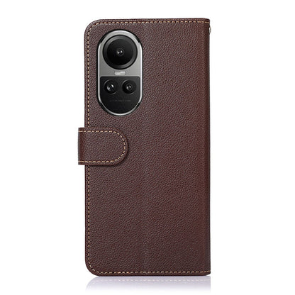 For OPPO Reno10 / Reno10 Pro Global KHAZNEH Litchi Texture Leather RFID Phone Case(Brown) - OPPO Cases by buy2fix | Online Shopping UK | buy2fix