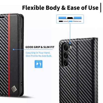 For Samsung Galaxy S24 5G LC.IMEEKE Carbon Fiber Leather Phone Case(Vertical Black) - Galaxy S24 5G Cases by LC.IMEEKE | Online Shopping UK | buy2fix