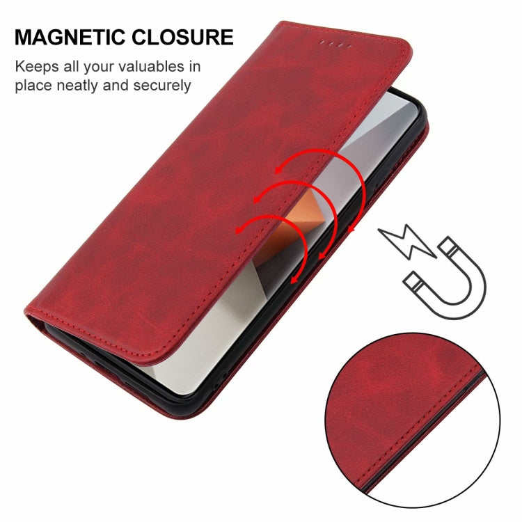 For Xiaomi Redmi Note 13 Pro+ Magnetic Closure Leather Phone Case(Red) - Note 13 Pro+ Cases by buy2fix | Online Shopping UK | buy2fix