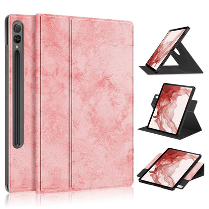 For Samsung Galaxy Tab S9+ 360 Rotation Stand Smart Leather Tablet Case(Pink) - Galaxy Tab S9+ Cases by buy2fix | Online Shopping UK | buy2fix