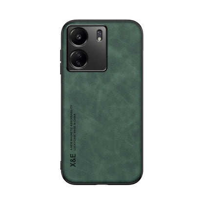 For Xiaomi Redmi 13C Skin Feel Magnetic Leather Back Phone Case(Green) - 13C Cases by buy2fix | Online Shopping UK | buy2fix