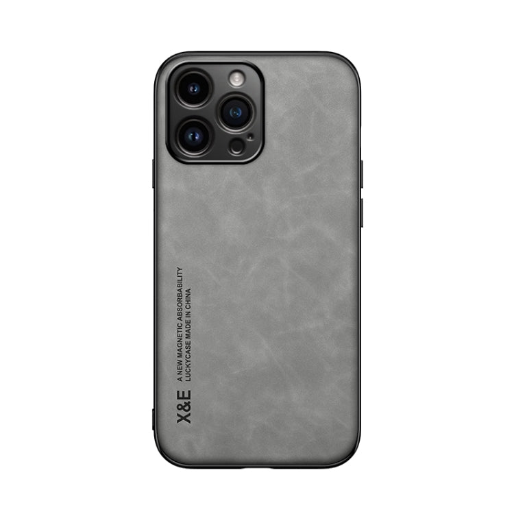 For iPhone 16 Pro Max Skin Feel Magnetic Leather Back Phone Case(Light Grey) - iPhone 16 Pro Max Cases by buy2fix | Online Shopping UK | buy2fix