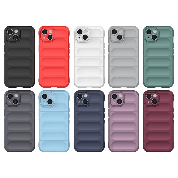 For iPhone 15 Magic Shield TPU + Flannel Phone Case(Light Blue) - iPhone 15 Cases by buy2fix | Online Shopping UK | buy2fix
