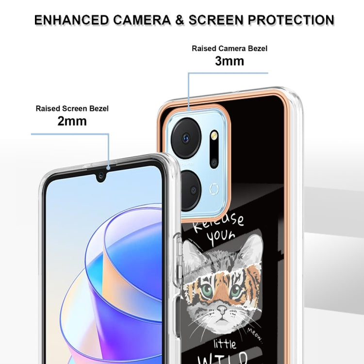 For Honor X7a Electroplating Marble Dual-side IMD Phone Case(Natural Growth) - Honor Cases by buy2fix | Online Shopping UK | buy2fix