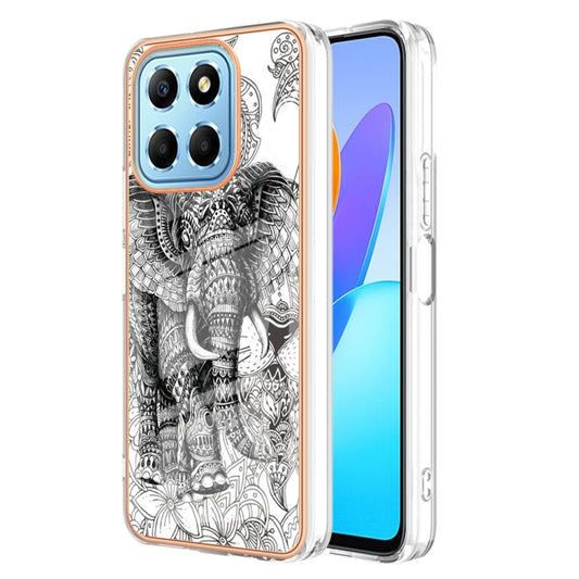 For Honor X8 5G / X6 4G Electroplating Marble Dual-side IMD Phone Case(Totem Elephant) - Honor Cases by buy2fix | Online Shopping UK | buy2fix