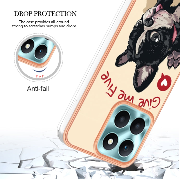 For Honor X6a Electroplating Marble Dual-side IMD Phone Case(Lucky Dog) - Honor Cases by buy2fix | Online Shopping UK | buy2fix