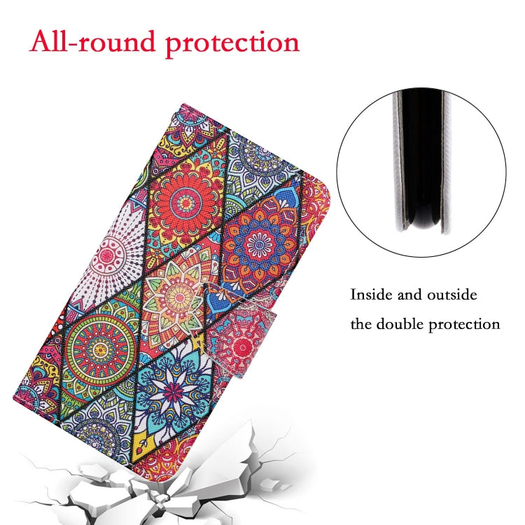 For iPhone 16 Pro 3D Colored Drawing Flip Leather Phone Case(Rhombus Totem) - iPhone 16 Pro Cases by buy2fix | Online Shopping UK | buy2fix