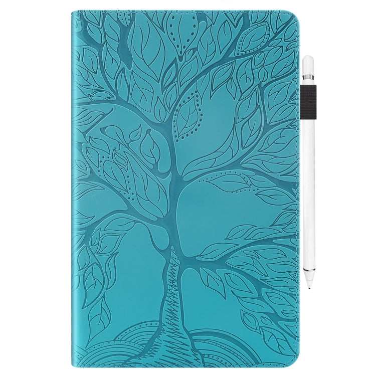 For Samsung Galaxy Tab S9 Ultra Life Tree Series Horizontal Flip Leather Tablet Case(Lake Blue) - Galaxy Tab S9 Ultra Cases by buy2fix | Online Shopping UK | buy2fix