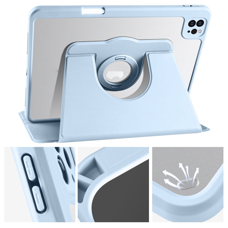 For iPad Pro 13 2024 Acrylic 360 Rotation Detachable Leather Tablet Case(Ice Blue) - iPad Pro 13 2024 Cases by buy2fix | Online Shopping UK | buy2fix