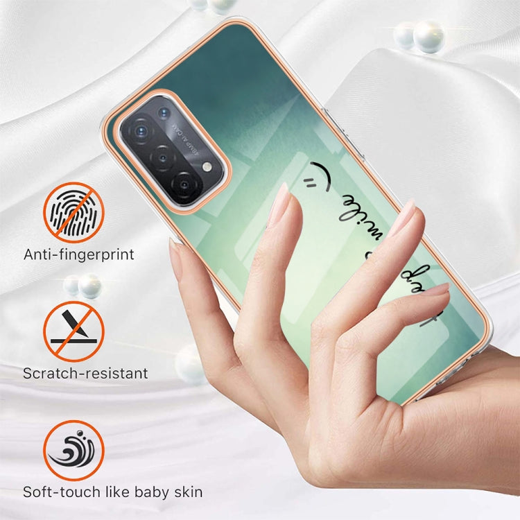 For OPPO A74 / A93 5G / A54 5G / A93s 5G Electroplating Marble Dual-side IMD Phone Case(Smile) - OPPO Cases by buy2fix | Online Shopping UK | buy2fix