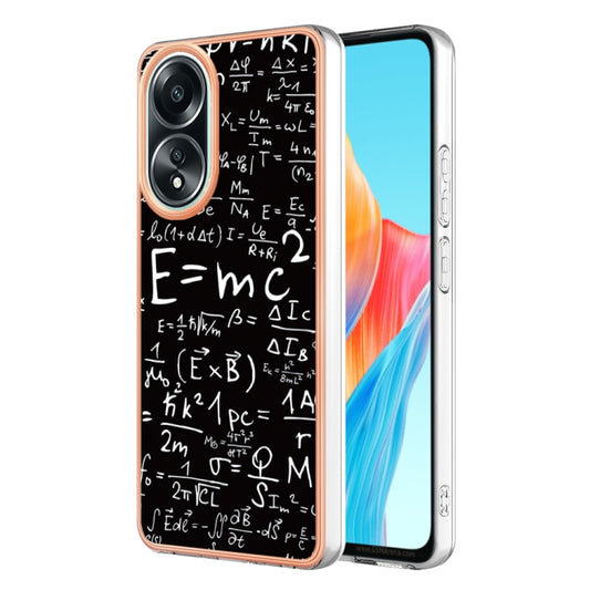 For OPPO A58 4G Electroplating Marble Dual-side IMD Phone Case(Equation) - OPPO Cases by buy2fix | Online Shopping UK | buy2fix