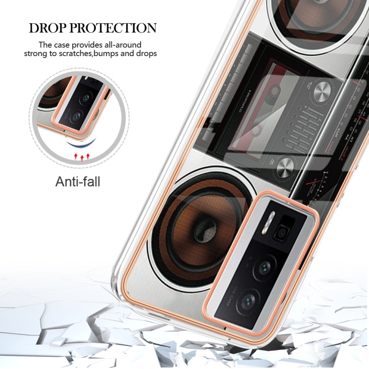 For Xiaomi Poco F5 Pro 5G / Redmi K60 Electroplating Marble Dual-side IMD Phone Case(Retro Radio) - Xiaomi Cases by buy2fix | Online Shopping UK | buy2fix