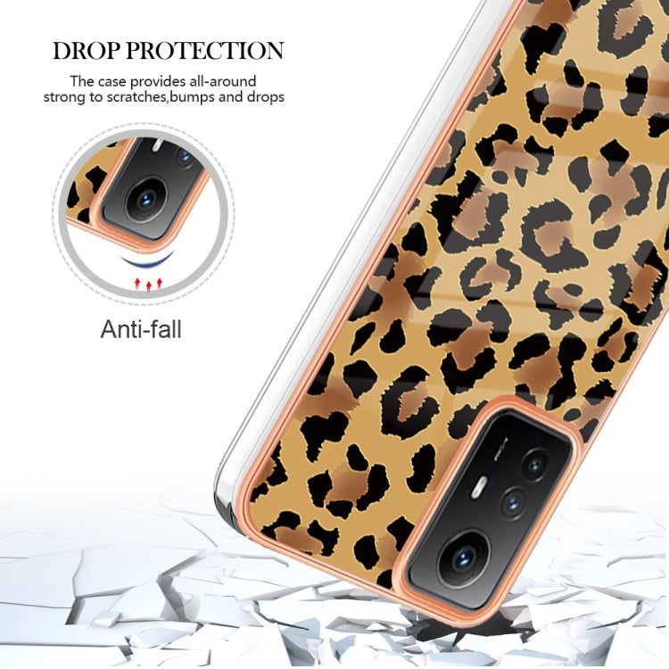 Xiaomi Redmi Note 12S 4G Electroplating Marble Dual-side IMD Phone Case(Leopard Print) - Xiaomi Cases by buy2fix | Online Shopping UK | buy2fix