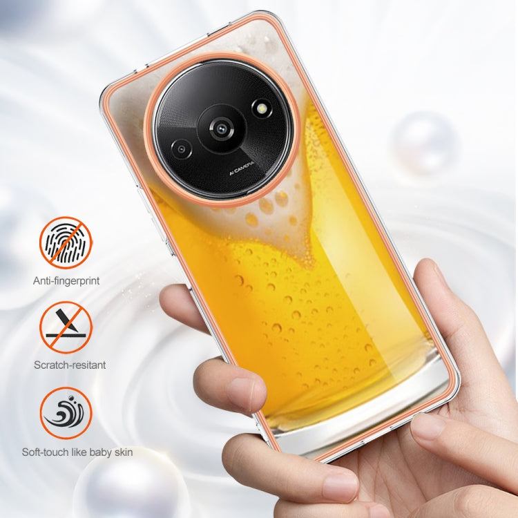 For Xiaomi Redmi A3 Electroplating Marble Dual-side IMD Phone Case(Draft Beer) - Xiaomi Cases by buy2fix | Online Shopping UK | buy2fix