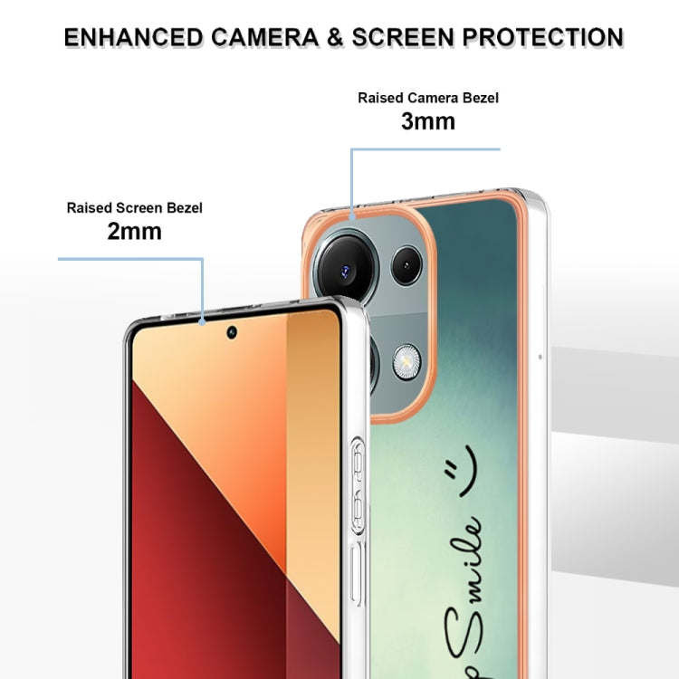 For Xiaomi Redmi Note 13 Pro 4G/Poco M6 Pro 4G Electroplating Marble Dual-side IMD Phone Case(Smile) - Note 13 Pro Cases by buy2fix | Online Shopping UK | buy2fix