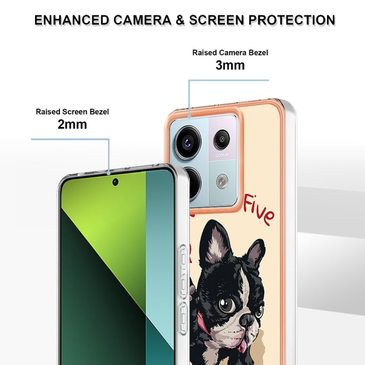 For Xiaomi Redmi Note 13 Pro 5G Global Electroplating Marble Dual-side IMD Phone Case(Lucky Dog) - Note 13 Pro Cases by buy2fix | Online Shopping UK | buy2fix