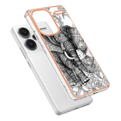 For Xiaomi Redmi Note 13 Pro+ 5G Electroplating Marble Dual-side IMD Phone Case(Totem Elephant) - Note 13 Pro+ Cases by buy2fix | Online Shopping UK | buy2fix