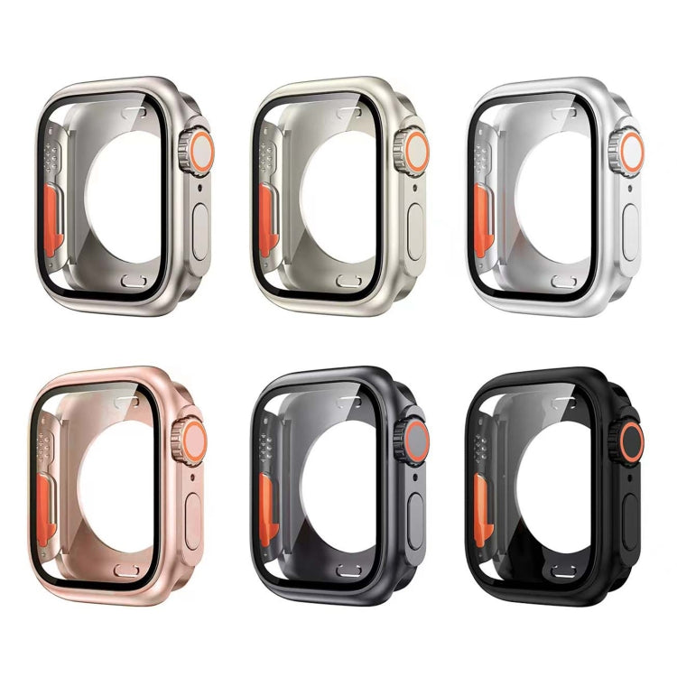 For Apple Watch Series 9 / 8 / 7 45mm Change to Ultra 49mm All-Inclusive Film Hybrid PC Watch Case(Black) - Watch Cases by buy2fix | Online Shopping UK | buy2fix