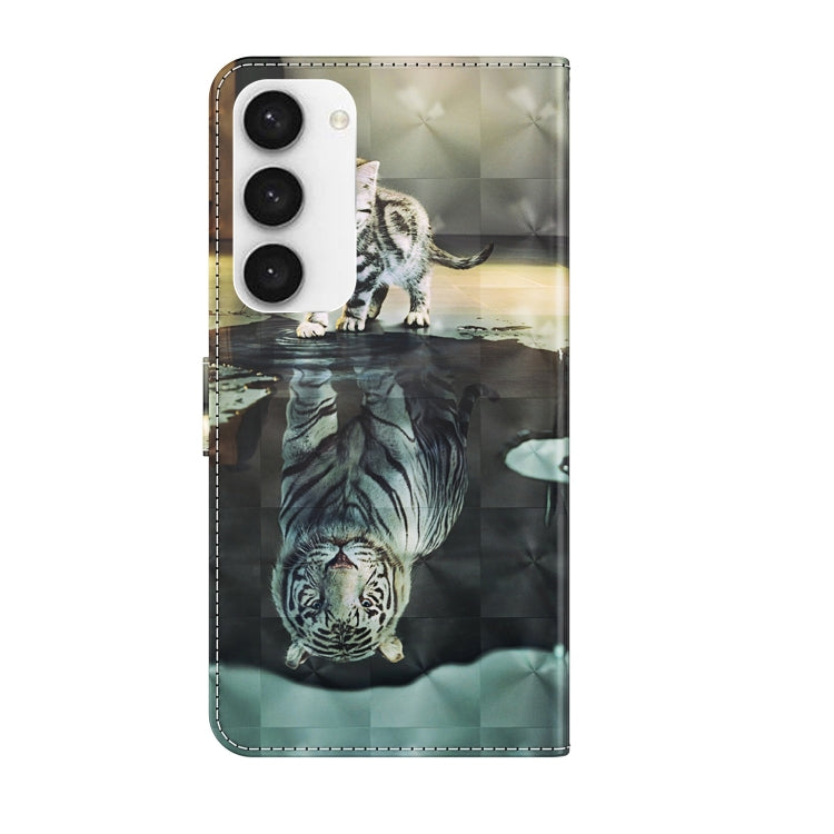 For Samsung Galaxy S24+ 5G 3D Painting Pattern Flip Leather Phone Case(Cat Tiger) - Galaxy S24+ 5G Cases by buy2fix | Online Shopping UK | buy2fix