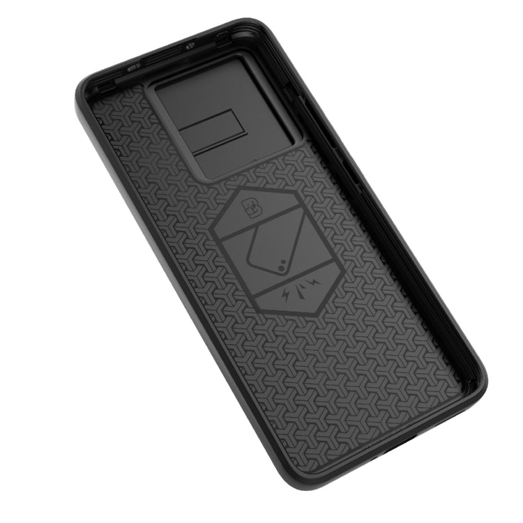 For Xiaomi Redmi K60 Ultra 5G Sliding Camshield TPU + PC Shockproof Phone Case with Holder(Black) - Xiaomi Cases by buy2fix | Online Shopping UK | buy2fix