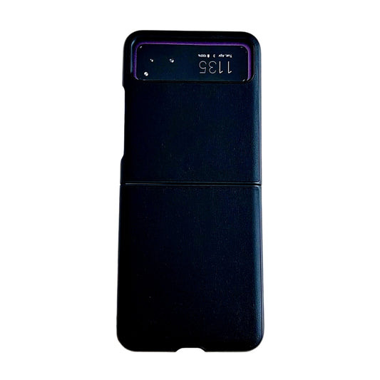 For Motorola Razr 40 Solid Color Leather Texture Phone Case(Black) - Motorola Cases by buy2fix | Online Shopping UK | buy2fix