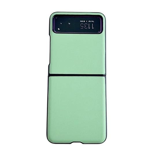 For Motorola Razr 40 Solid Color Leather Texture Phone Case(Green) - Motorola Cases by buy2fix | Online Shopping UK | buy2fix