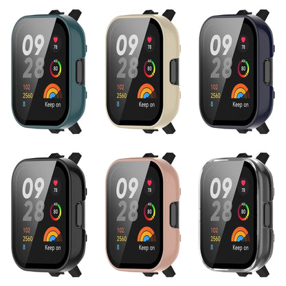 For Redmi Watch 3 Lite / Redmi Watch 3 Active PC + Tempered Film Integrated Watch Protective Case(Black) - Watch Cases by buy2fix | Online Shopping UK | buy2fix