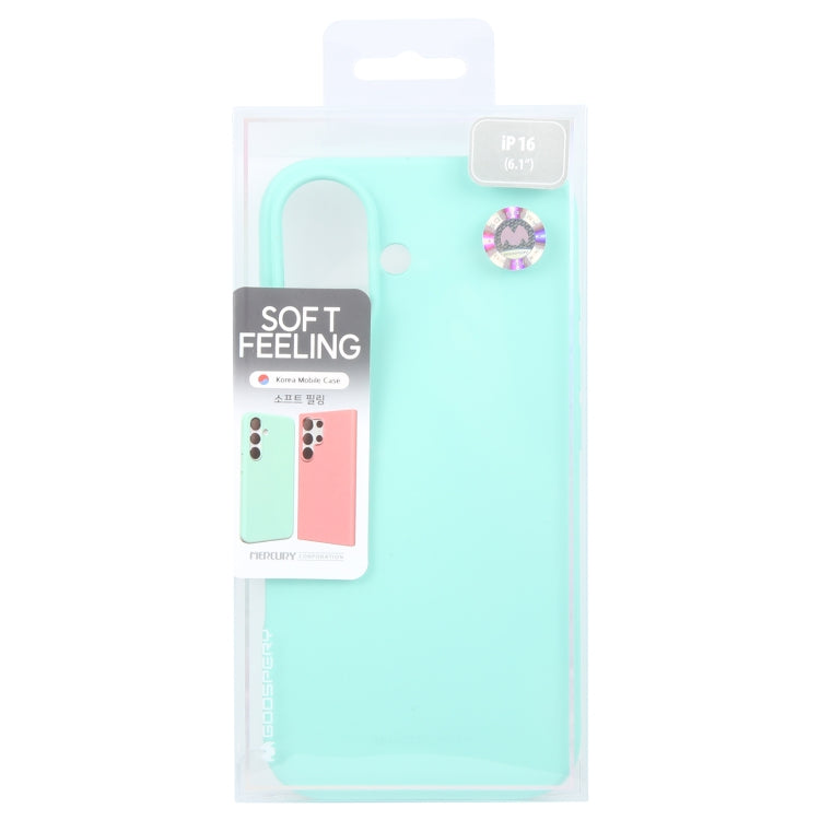 For iPhone 16 Plus GOOSPERY SOFT FEELING Liquid TPU Soft Phone Case(Mint Green) - iPhone 16 Plus Cases by GOOSPERY | Online Shopping UK | buy2fix