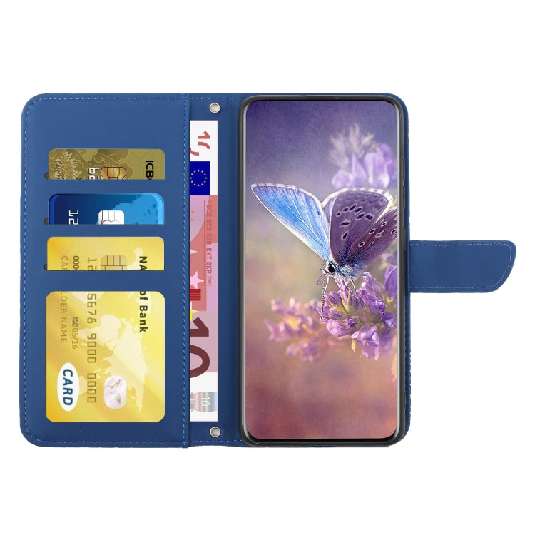 For Motorola Edge 5G 2024 HT03 Skin Feel Butterfly Embossed Flip Leather Phone Case(Blue) - Motorola Cases by buy2fix | Online Shopping UK | buy2fix