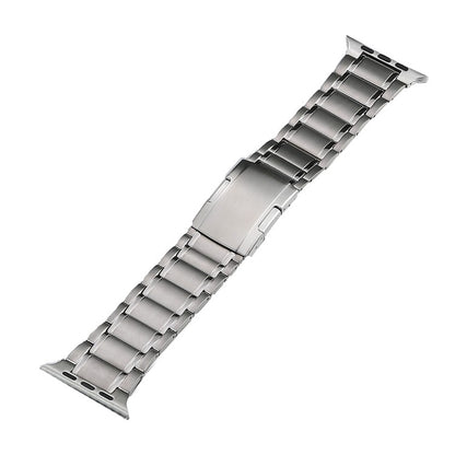 For Apple Watch Series 9 45mm Five Beads Turtle Buckle Titanium Steel Watch Band(Silver) - Watch Bands by buy2fix | Online Shopping UK | buy2fix