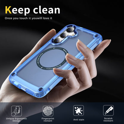 For Samsung Galaxy S25 5G Skin Feel TPU + PC MagSafe Magnetic Phone Case(Transparent Blue) - Galaxy S25 5G Cases by buy2fix | Online Shopping UK | buy2fix