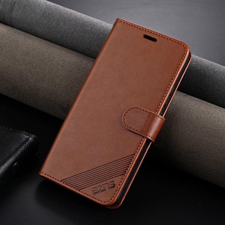 For OPPO K12 AZNS Sheepskin Texture Flip Leather Phone Case(Brown) - OPPO Cases by AZNS | Online Shopping UK | buy2fix