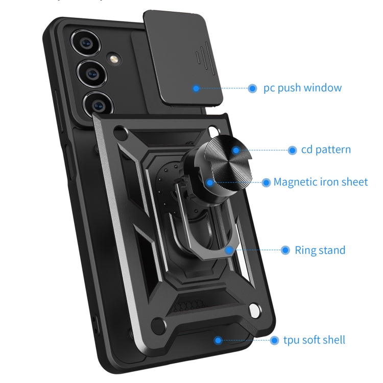 For Samsung Galaxy M54 5G Sliding Camera Cover Design TPU+PC Phone Case(Black) - Galaxy Phone Cases by buy2fix | Online Shopping UK | buy2fix