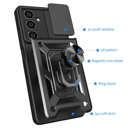 For Samsung Galaxy A05s Sliding Camera Cover Design TPU+PC Phone Case(Black) - Galaxy Phone Cases by buy2fix | Online Shopping UK | buy2fix