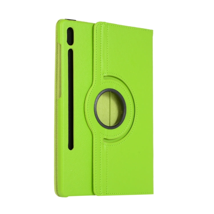 For Samsung Galaxy Tab S9 360 Degrees Rotation Holder Litchi Texture Leather Tablet Case(Green) - Galaxy Tab S9 Cases by buy2fix | Online Shopping UK | buy2fix