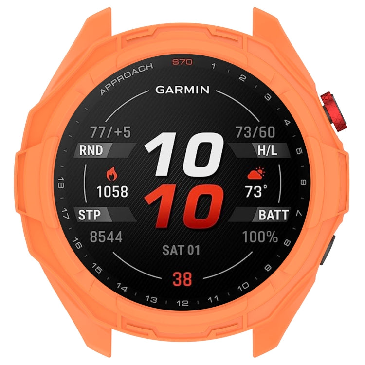 For Garmin Approach S70 47mm Armor Hollow Watch Protective Case(Orange) - Watch Cases by buy2fix | Online Shopping UK | buy2fix