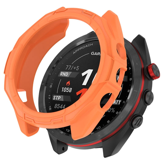 For Garmin Approach S70 42mm Armor Hollow Watch Protective Case(Orange) - Watch Cases by buy2fix | Online Shopping UK | buy2fix