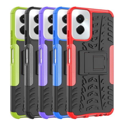 For Motorola Moto G Power 5G 2024 Tire Texture TPU + PC Phone Case with Holder(Blue) - Motorola Cases by buy2fix | Online Shopping UK | buy2fix