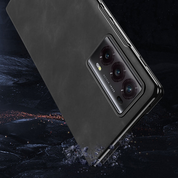 For Honor Magic V2 Celebrity Series Napa Texture Shockproof Phone Leather Case(Black) - Honor Cases by buy2fix | Online Shopping UK | buy2fix