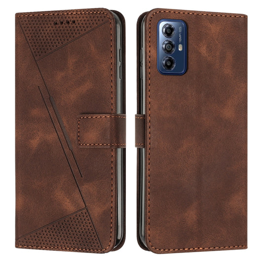 For Motorola Moto G Play 2024 Dream Triangle Leather Phone Case with Lanyard(Brown) - Motorola Cases by buy2fix | Online Shopping UK | buy2fix