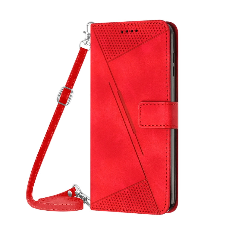 For Motorola Moto G Power 5G 2024 Dream Triangle Leather Phone Case with Lanyard(Red) - Motorola Cases by buy2fix | Online Shopping UK | buy2fix